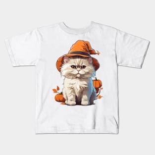 Magical Orange Hat Cat Kids T-Shirt